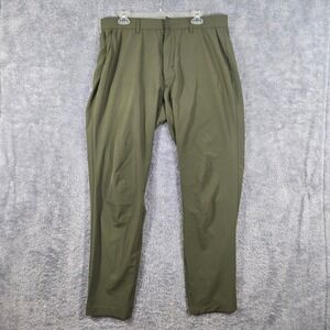Fabletics The Only Pants Mens 35x30 Olive Green Chino Trousers Stretch Pockets